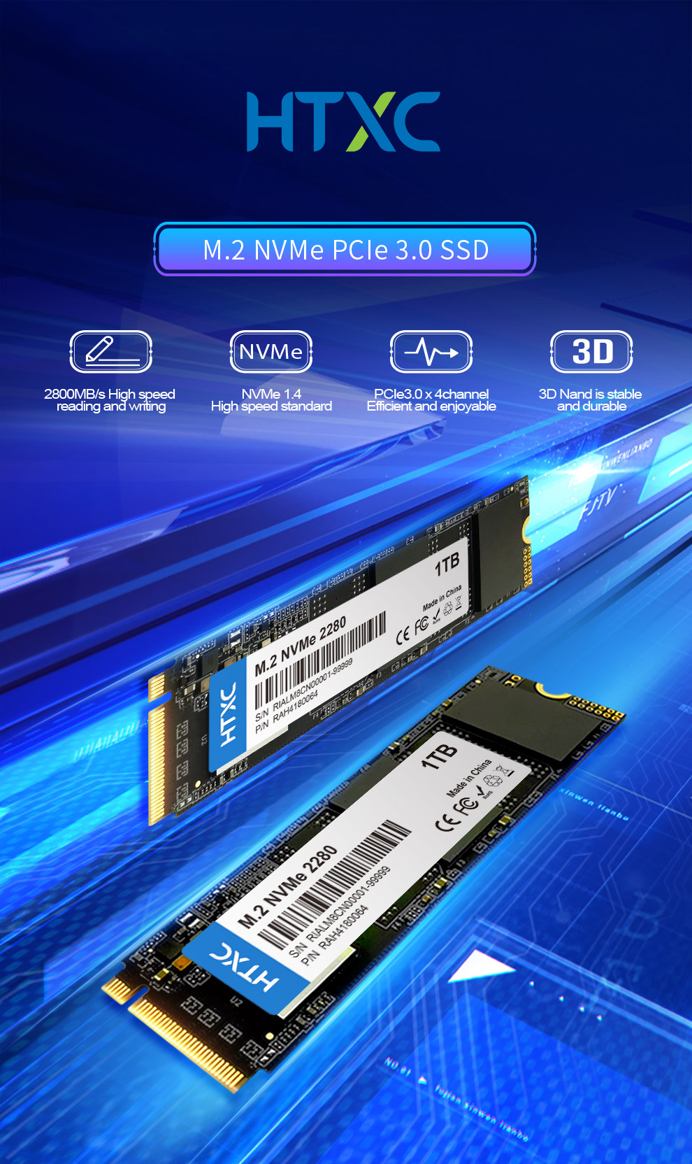 1TB SSD M.2 NVMe PCIe 3.0 Solid State Drive